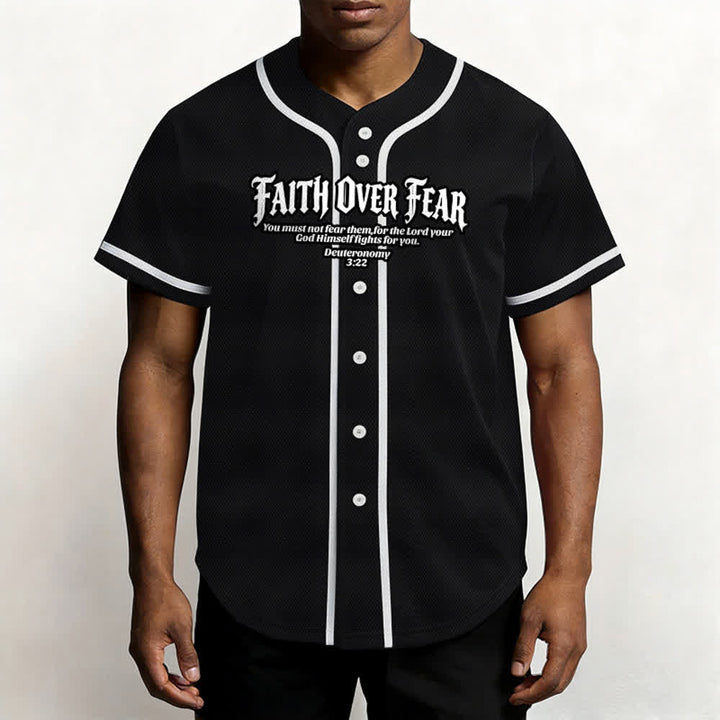 Christianartworkshop Glaube statt Angst Deuteronomium 3:22 Dornenkrone Kreuz Statement Baseballtrikot - image 10