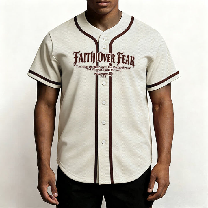 Christianartworkshop Glaube statt Angst Deuteronomium 3:22 Dornenkrone Kreuz Statement Baseballtrikot - image 19