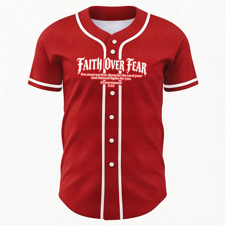 Christianartworkshop Glaube statt Angst Deuteronomium 3:22 Dornenkrone Kreuz Statement Baseballtrikot - image 29