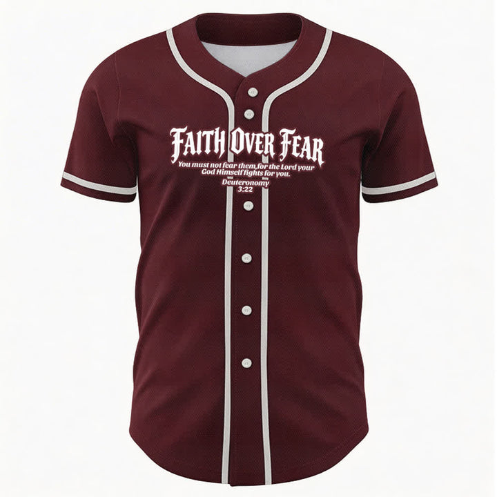Christianartworkshop Glaube statt Angst Deuteronomium 3:22 Dornenkrone Kreuz Statement Baseballtrikot - image 36
