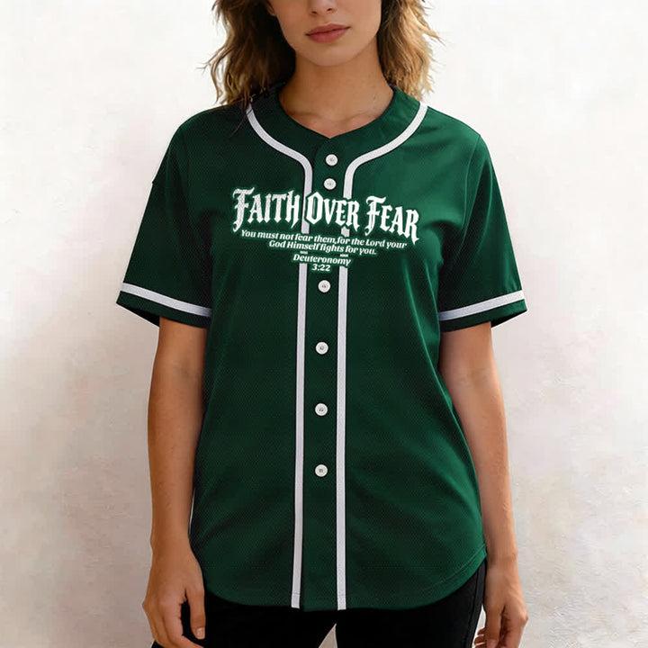 Christianartworkshop Glaube statt Angst Deuteronomium 3:22 Dornenkrone Kreuz Statement Baseballtrikot - image 52
