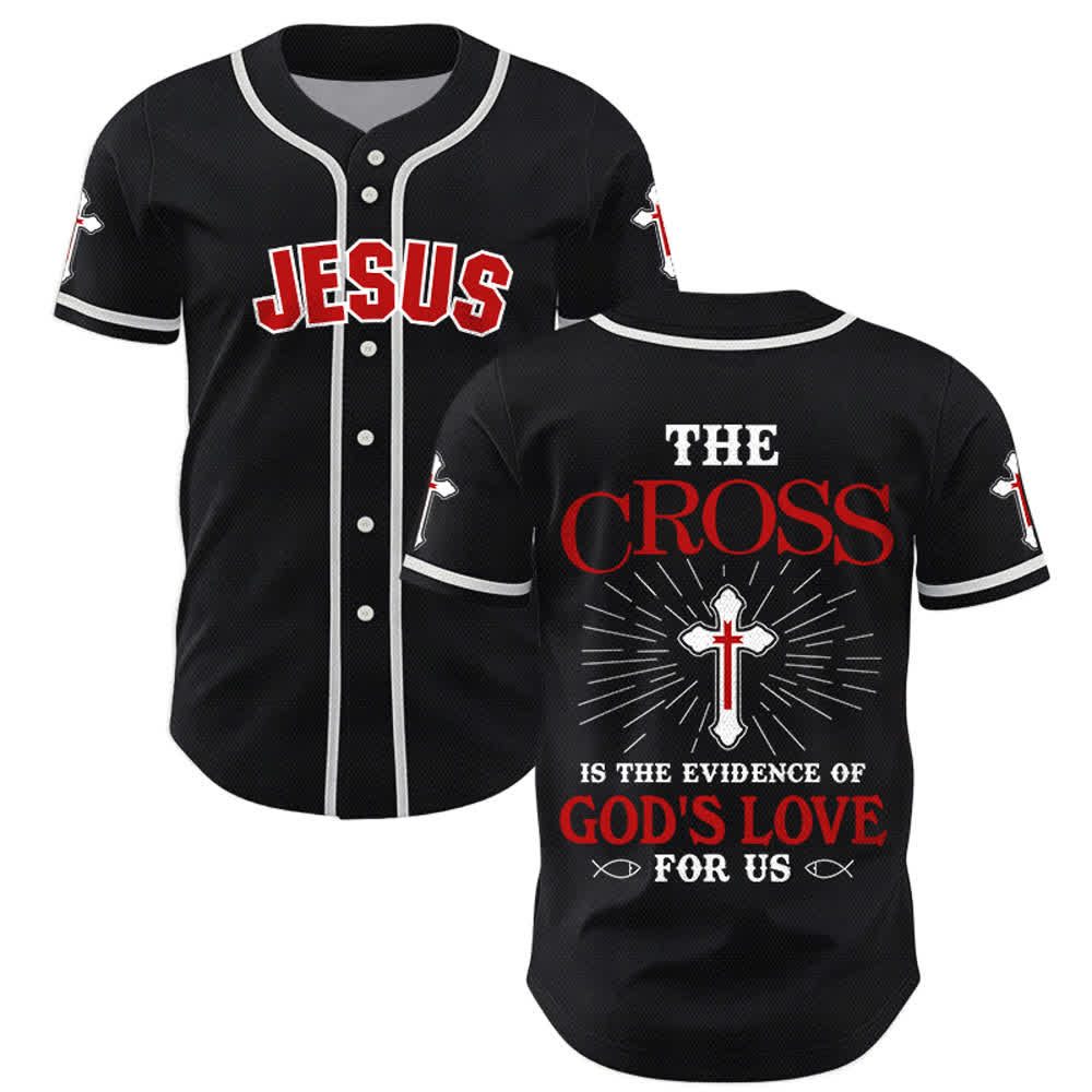 Christianartworkshop Das Kreuz ist der Beweis für Gottes Liebe Unisex-Baseballtrikot - Schwarz - 5XL - image 14