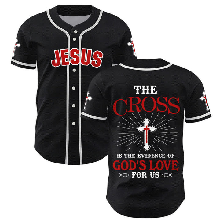 Christianartworkshop Das Kreuz ist der Beweis für Gottes Liebe Unisex-Baseballtrikot - Schwarz - 5XL - image 14