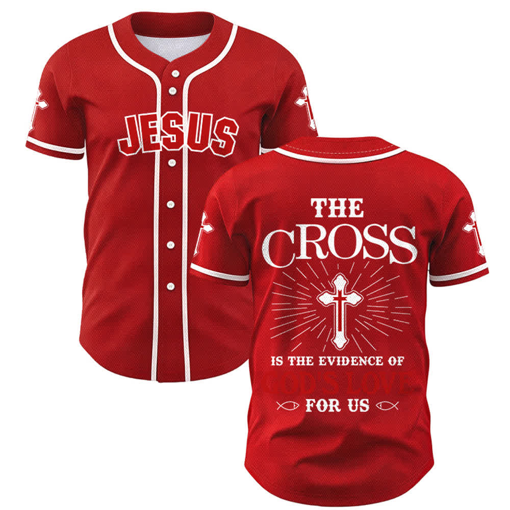 Christianartworkshop Das Kreuz ist der Beweis für Gottes Liebe Unisex-Baseballtrikot - Rot - 5XL - image 21