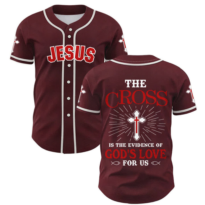 Christianartworkshop Das Kreuz ist der Beweis für Gottes Liebe Unisex-Baseballtrikot - Wein - 5XL - image 28