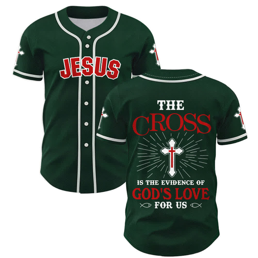 Christianartworkshop Das Kreuz ist der Beweis für Gottes Liebe Unisex-Baseballtrikot - Grün - 5XL - image 49