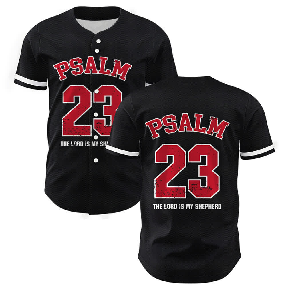 Christianartworkshop Psalm 23 Glaubens-Baseballtrikot: Der Herr ist mein Hirte Andachts-Sportshirt - 5XL - image 0