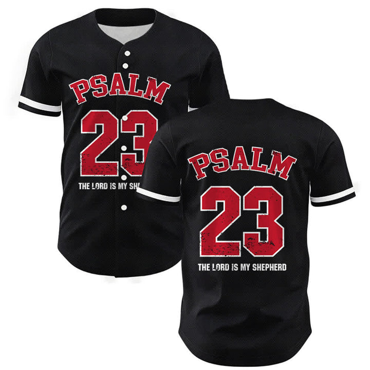 Christianartworkshop Psalm 23 Glaubens-Baseballtrikot: Der Herr ist mein Hirte Andachts-Sportshirt - 5XL - image 0