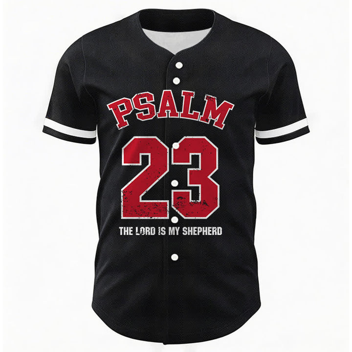 Christianartworkshop Psalm 23 Glaubens-Baseballtrikot: Der Herr ist mein Hirte Andachts-Sportshirt - image 1