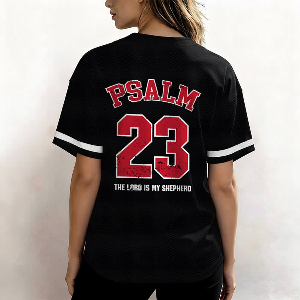 Christianartworkshop Psalm 23 Glaubens-Baseballtrikot: Der Herr ist mein Hirte Andachts-Sportshirt - image 3
