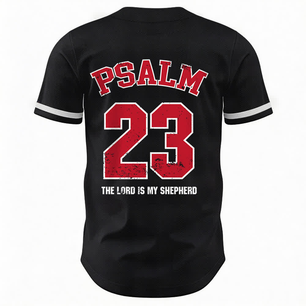 Christianartworkshop Psalm 23 Glaubens-Baseballtrikot: Der Herr ist mein Hirte Andachts-Sportshirt - image 2