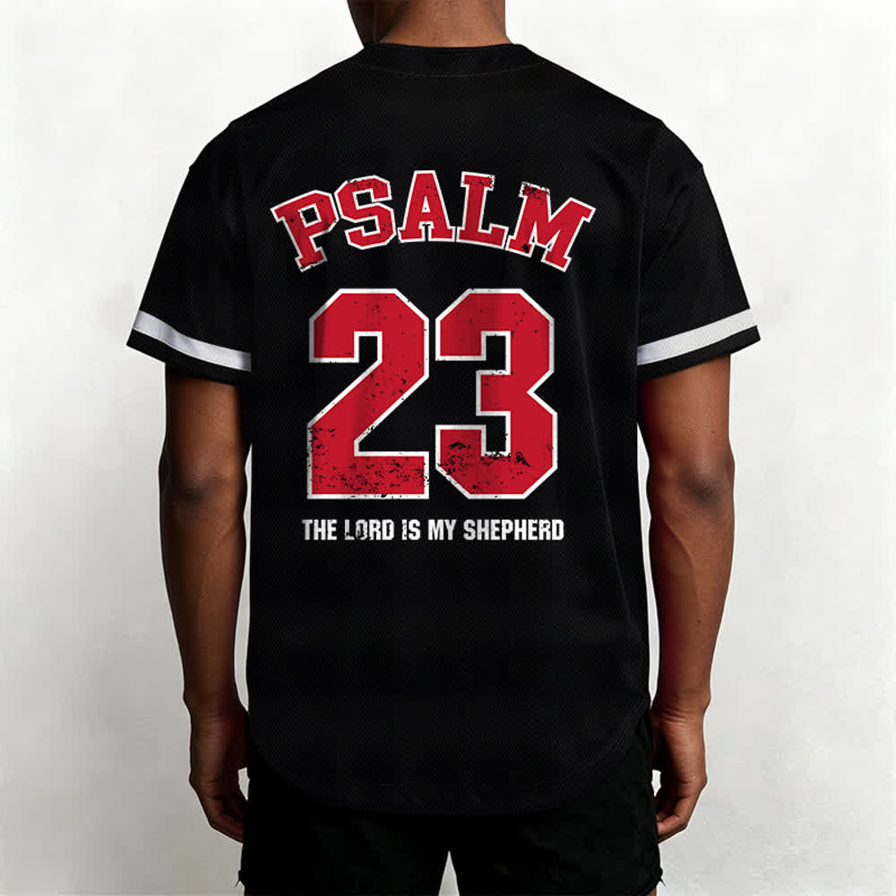 Christianartworkshop Psalm 23 Glaubens-Baseballtrikot: Der Herr ist mein Hirte Andachts-Sportshirt - image 5