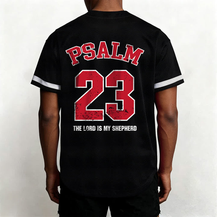 Christianartworkshop Psalm 23 Glaubens-Baseballtrikot: Der Herr ist mein Hirte Andachts-Sportshirt - image 5