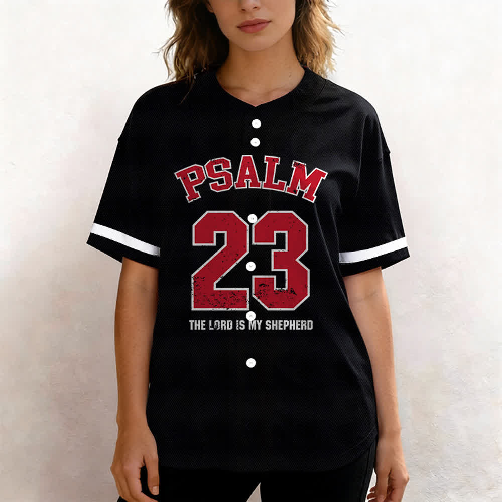 Christianartworkshop Psalm 23 Glaubens-Baseballtrikot: Der Herr ist mein Hirte Andachts-Sportshirt - image 4