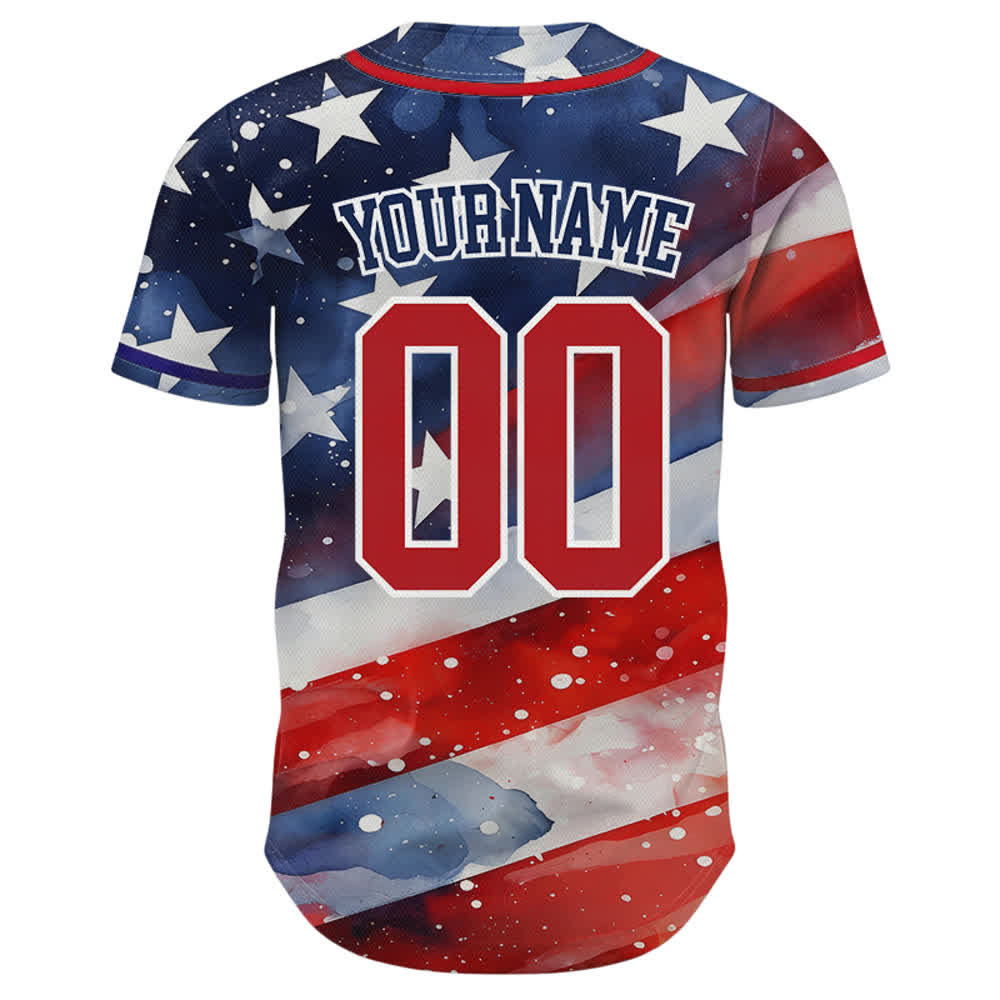 Personalisiertes Baseballtrikot „Jesus rettet die USA“ von Christianartworkshop – Patriotisches Baseballtrikot mit Glaubens- und Freiheitsmotiv - image 2