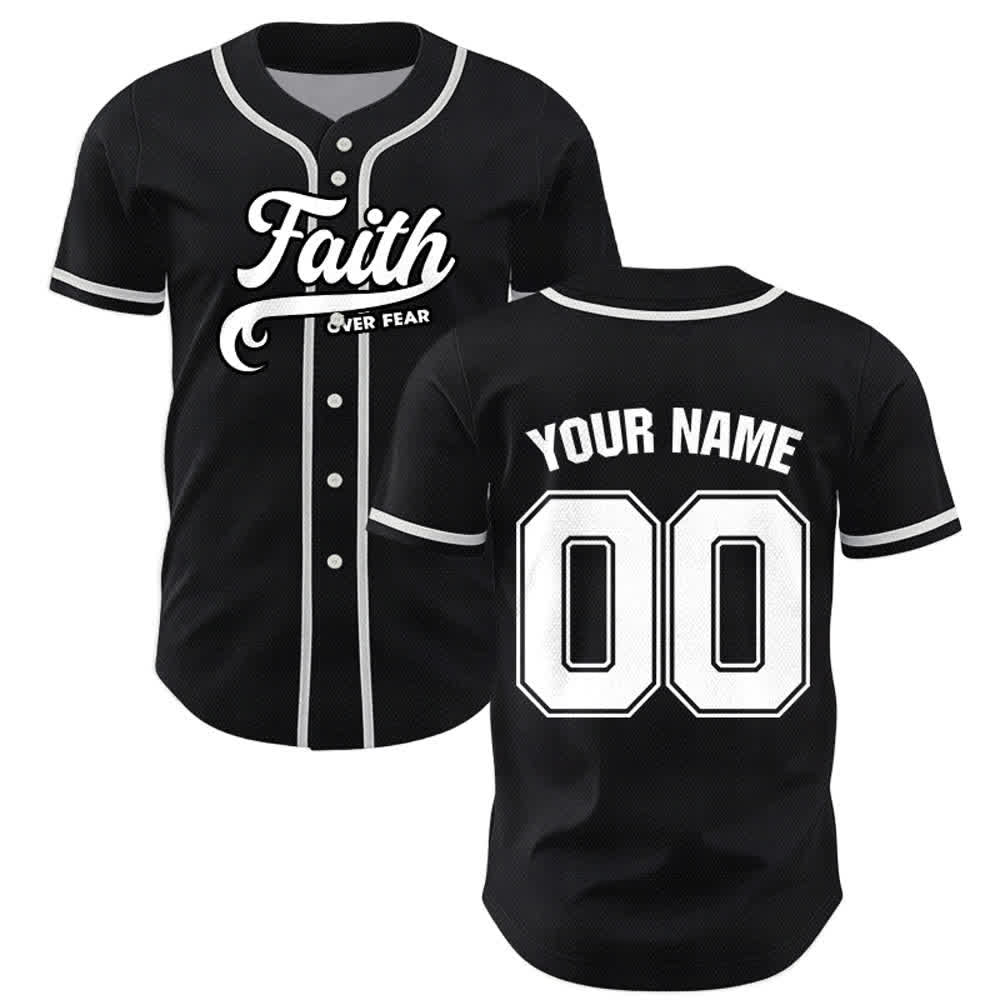 Christianartworkshop Glaube statt Angst Benutzerdefiniertes Unisex-Baseballtrikot mit Namen und Nummer - image 1