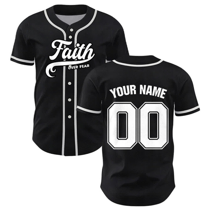 Christianartworkshop Glaube statt Angst Benutzerdefiniertes Unisex-Baseballtrikot mit Namen und Nummer - image 1