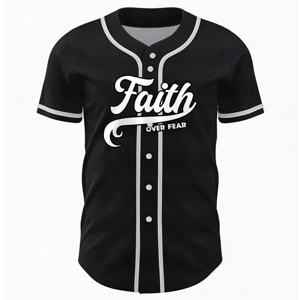 Christianartworkshop Glaube statt Angst Benutzerdefiniertes Unisex-Baseballtrikot mit Namen und Nummer - image 2