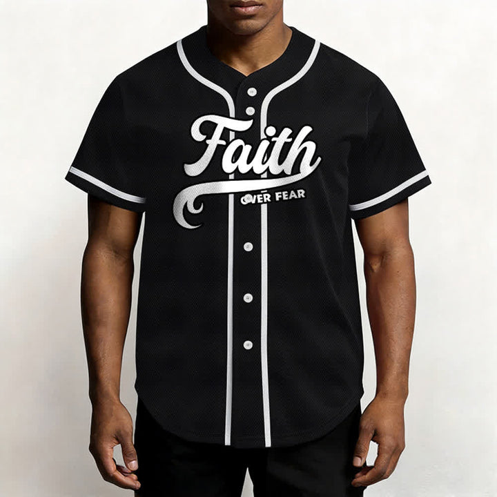 Christianartworkshop Glaube statt Angst Benutzerdefiniertes Unisex-Baseballtrikot mit Namen und Nummer - image 4