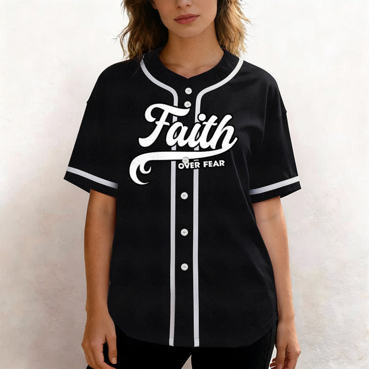Christianartworkshop Glaube statt Angst Benutzerdefiniertes Unisex-Baseballtrikot mit Namen und Nummer - image 6