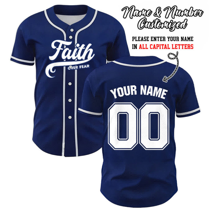 Christianartworkshop Glaube statt Angst Benutzerdefiniertes Unisex-Baseballtrikot mit Namen und Nummer - Marineblau - 5XL - Name & Nummer angepasst - image 8