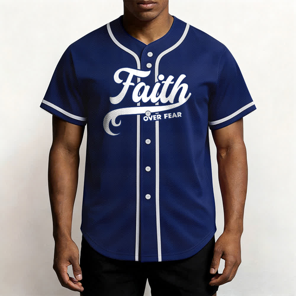 Christianartworkshop Glaube statt Angst Benutzerdefiniertes Unisex-Baseballtrikot mit Namen und Nummer - image 14