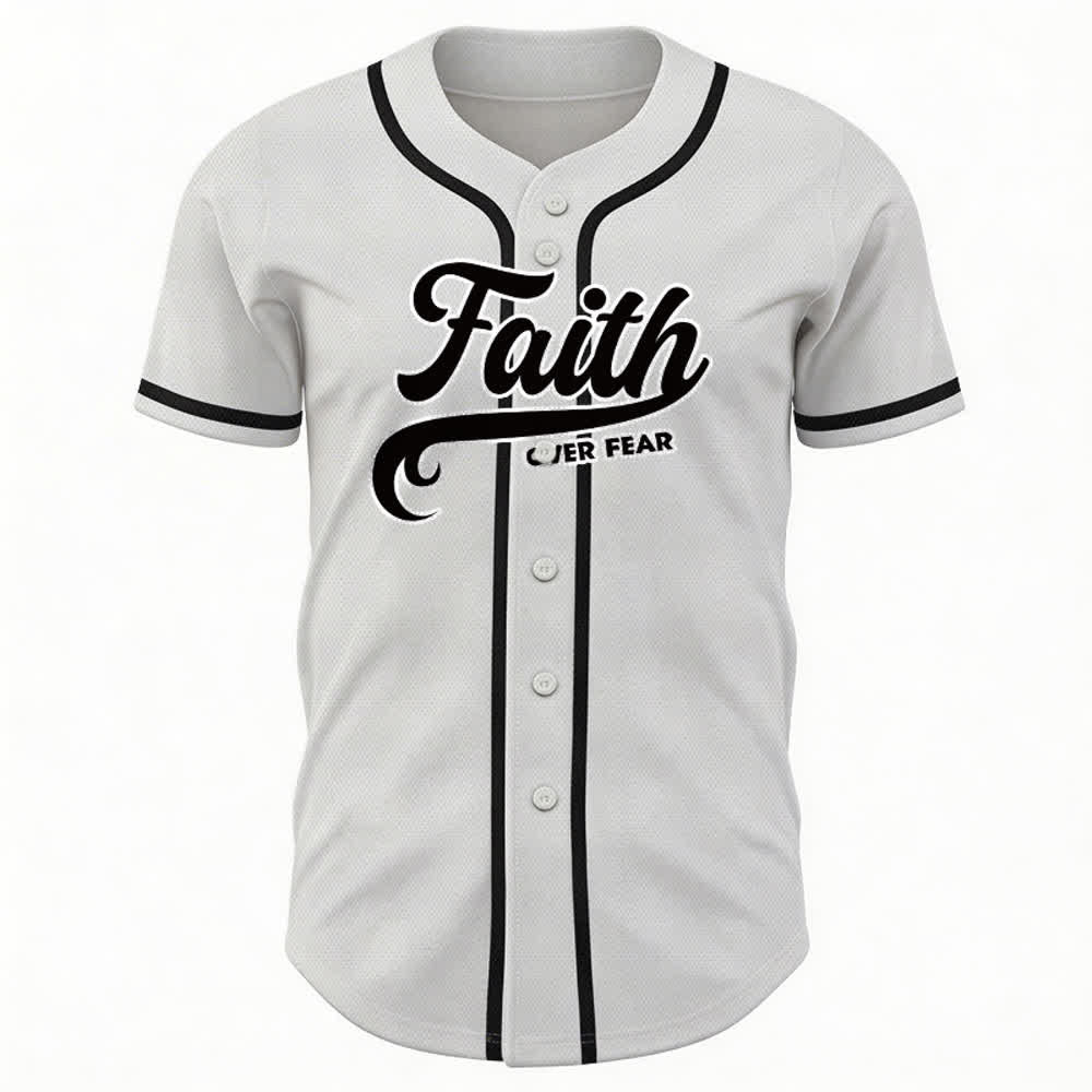 Christianartworkshop Glaube statt Angst Benutzerdefiniertes Unisex-Baseballtrikot mit Namen und Nummer - image 18