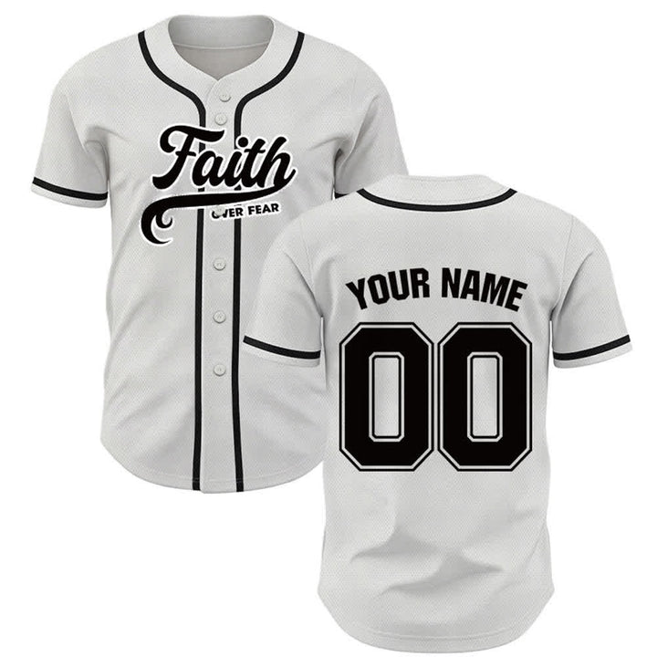 Christianartworkshop Glaube statt Angst Benutzerdefiniertes Unisex-Baseballtrikot mit Namen und Nummer - image 17
