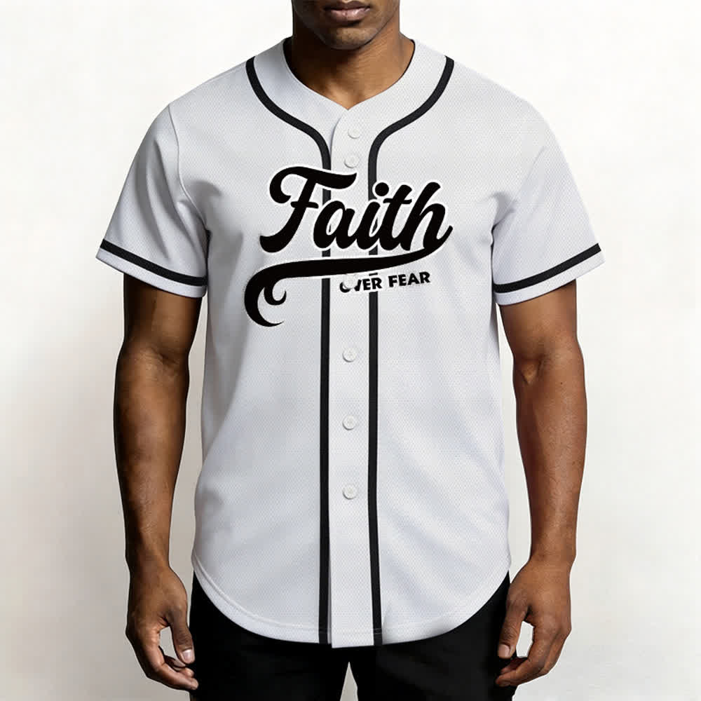 Christianartworkshop Glaube statt Angst Benutzerdefiniertes Unisex-Baseballtrikot mit Namen und Nummer - image 20