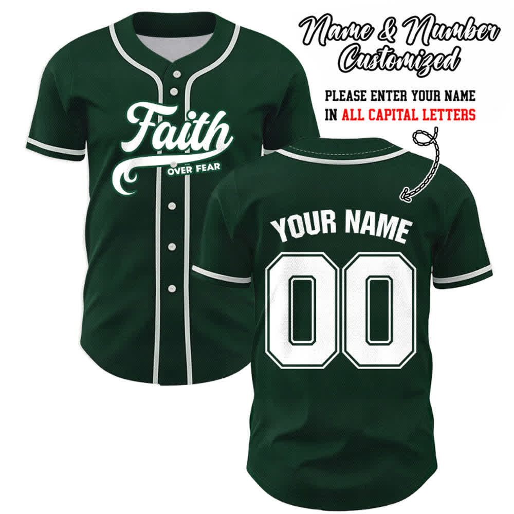 Christianartworkshop Glaube statt Angst Benutzerdefiniertes Unisex-Baseballtrikot mit Namen und Nummer - Grün - 5XL - Name & Nummer angepasst - image 48