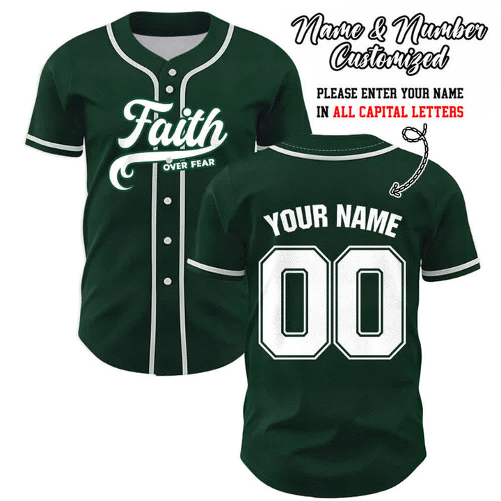 Christianartworkshop Glaube statt Angst Benutzerdefiniertes Unisex-Baseballtrikot mit Namen und Nummer - Grün - 5XL - Name & Nummer angepasst - image 48
