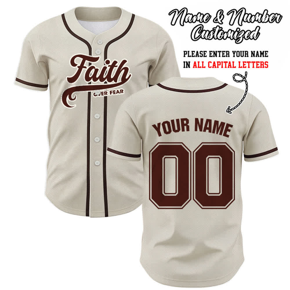 Christianartworkshop Glaube statt Angst Benutzerdefiniertes Unisex-Baseballtrikot mit Namen und Nummer - Aprikose - 5XL - Name & Nummer angepasst - image 56