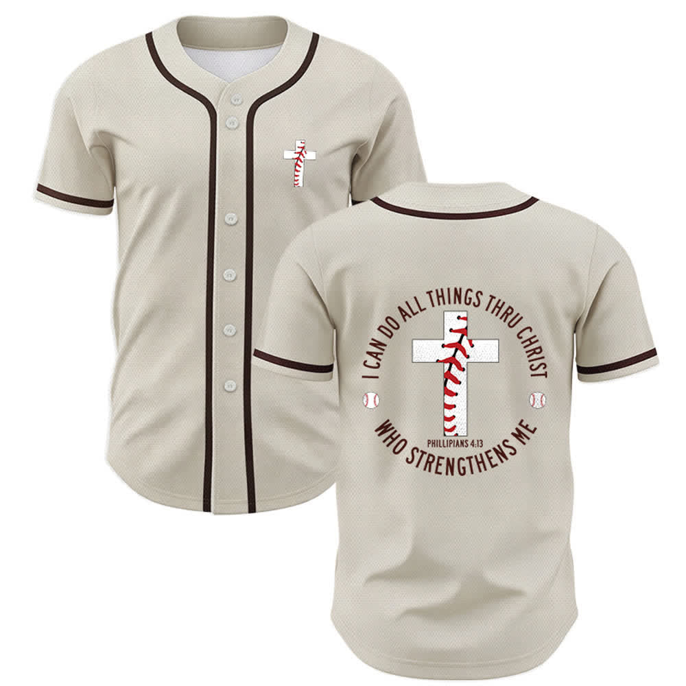 Christianartworkshop Philipper 4:13 Ich kann alles tun Unisex Baseballtrikot - Aprikose - 5XL - image 0