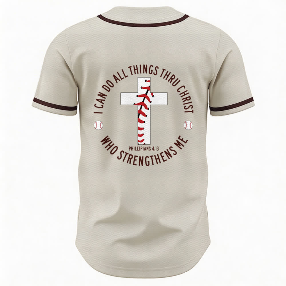 Christianartworkshop Philipper 4:13 Ich kann alles tun Unisex Baseballtrikot - image 1
