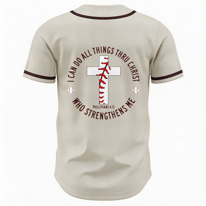 Christianartworkshop Philipper 4:13 Ich kann alles tun Unisex Baseballtrikot - image 1