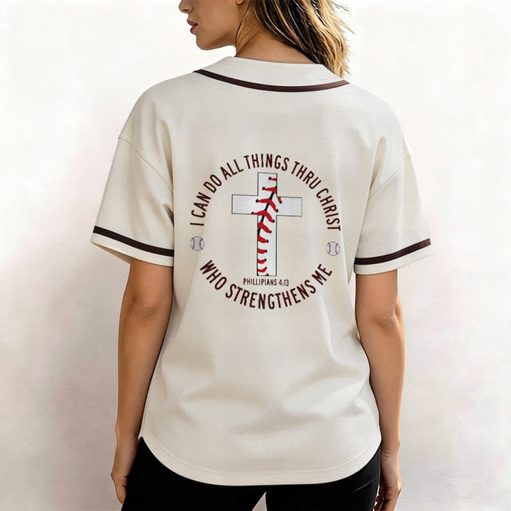 Christianartworkshop Philipper 4:13 Ich kann alles tun Unisex Baseballtrikot - image 3