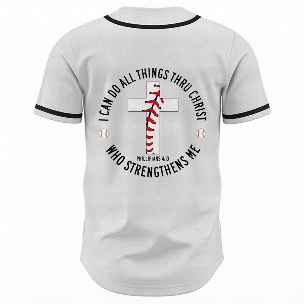 Christianartworkshop Philipper 4:13 Ich kann alles tun Unisex Baseballtrikot - image 8