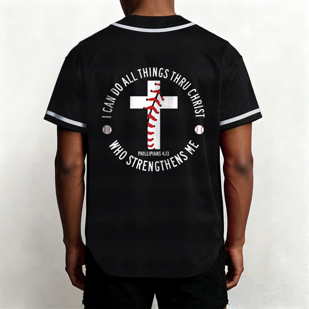Christianartworkshop Philipper 4:13 Ich kann alles tun Unisex Baseballtrikot - image 17