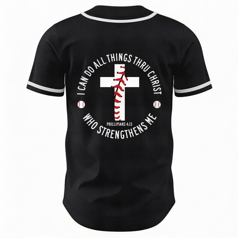 Christianartworkshop Philipper 4:13 Ich kann alles tun Unisex Baseballtrikot - image 15