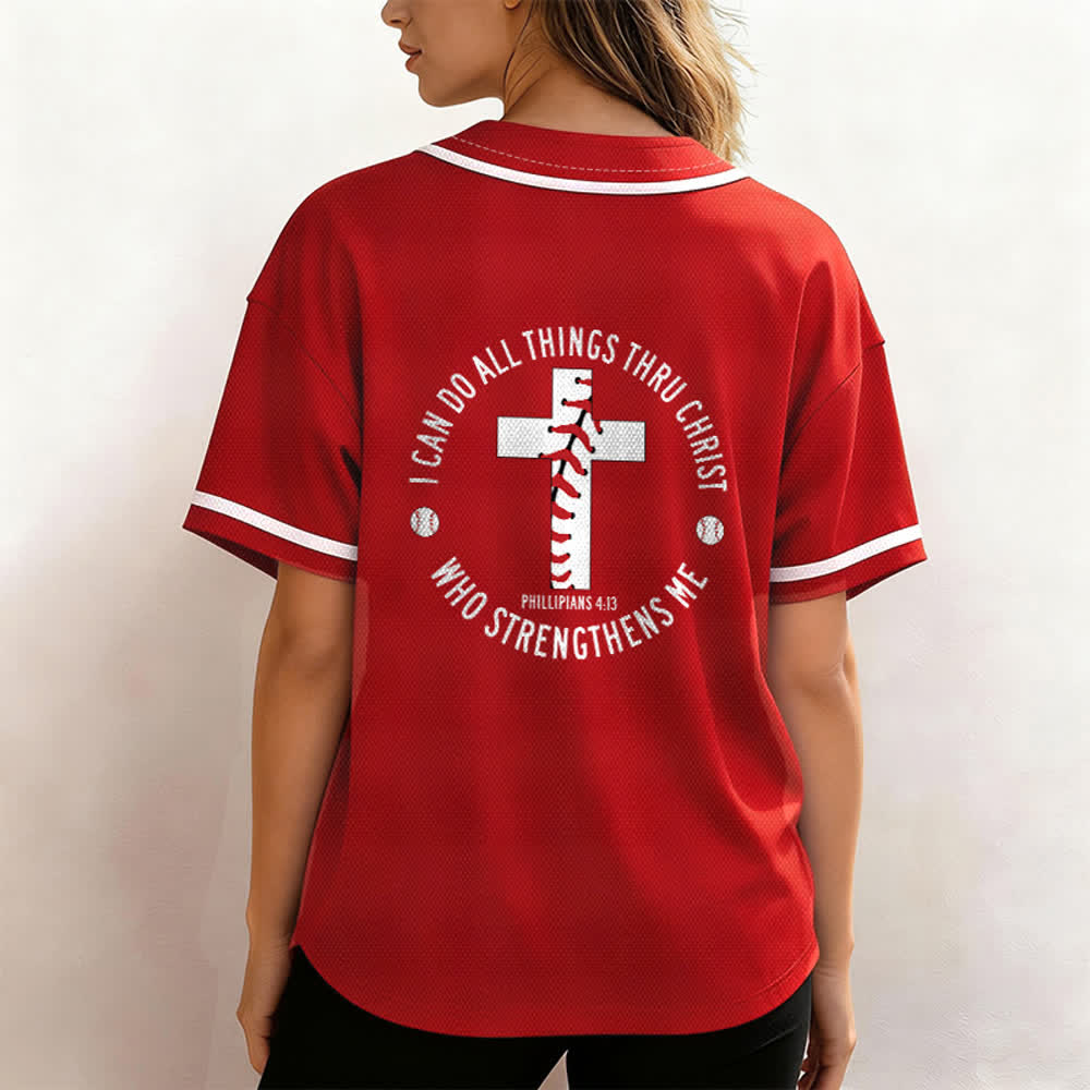 Christianartworkshop Philipper 4:13 Ich kann alles tun Unisex Baseballtrikot - image 24