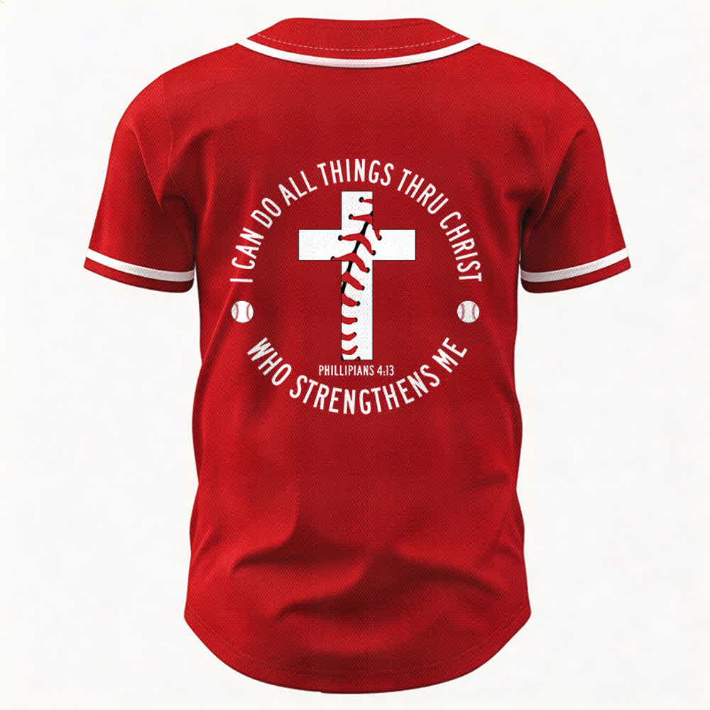 Christianartworkshop Philipper 4:13 Ich kann alles tun Unisex Baseballtrikot - image 22