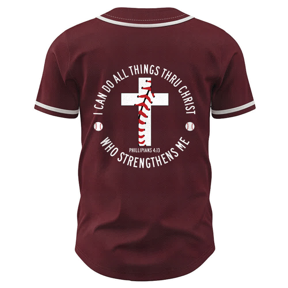 Christianartworkshop Philipper 4:13 Ich kann alles tun Unisex Baseballtrikot - image 29
