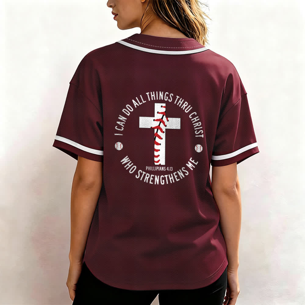Christianartworkshop Philipper 4:13 Ich kann alles tun Unisex Baseballtrikot - image 33