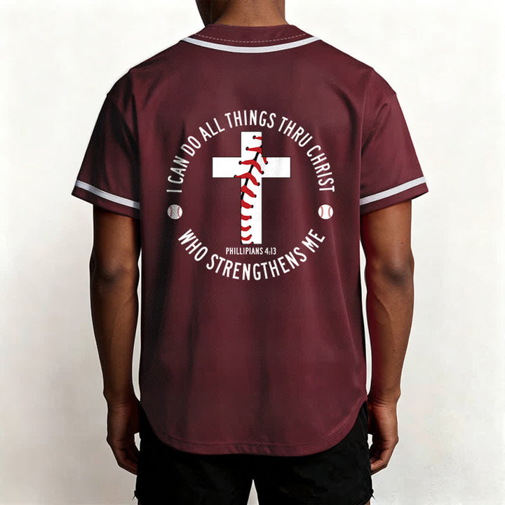 Christianartworkshop Philipper 4:13 Ich kann alles tun Unisex Baseballtrikot - image 31