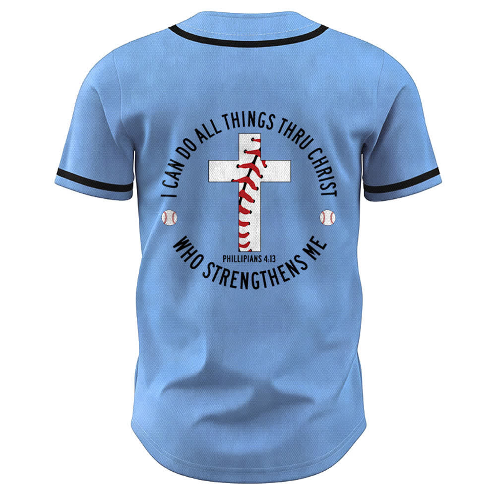 Christianartworkshop Philipper 4:13 Ich kann alles tun Unisex Baseballtrikot - image 36
