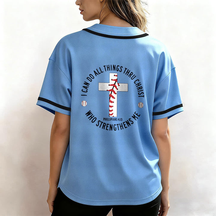 Christianartworkshop Philipper 4:13 Ich kann alles tun Unisex Baseballtrikot - image 38