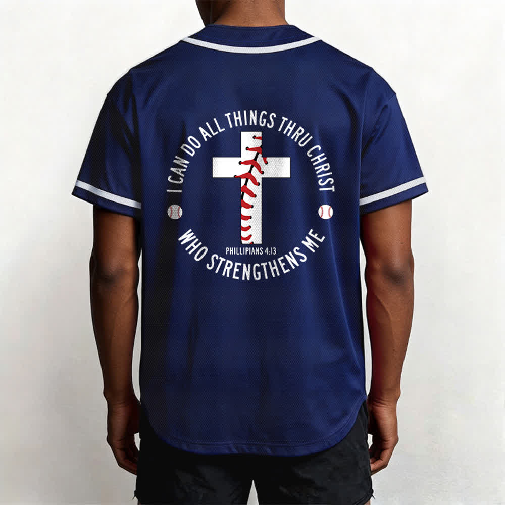 Christianartworkshop Philipper 4:13 Ich kann alles tun Unisex Baseballtrikot - image 47