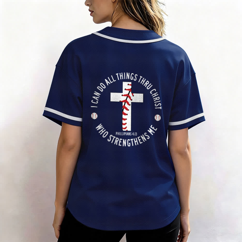 Christianartworkshop Philipper 4:13 Ich kann alles tun Unisex Baseballtrikot - image 45