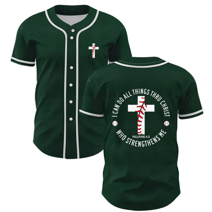Christianartworkshop Philipper 4:13 Ich kann alles tun Unisex Baseballtrikot - Grün - 5XL - image 49