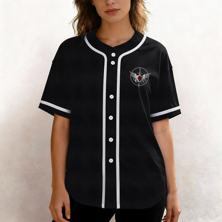Christianartworkshop St. Michael Archangel Defend Us Unisex Baseball Jersey - image 13